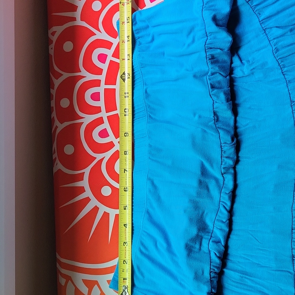 Kenar Blue Maxi A-Line Skirt with Pleated Tiered Design - Picture 3 of 9